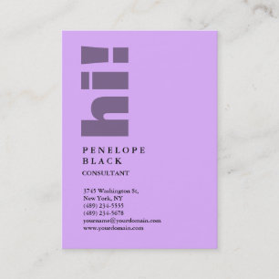 Hi! Mauve Mallow Pink Trendy Consultant Hello Business Card