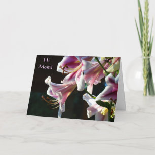 Hi Mum! custom cards Pink Lilies Easter Birthdays