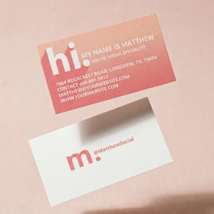 Hi My Name is Bold Diagonal Shadow Corel Gradient Business Card