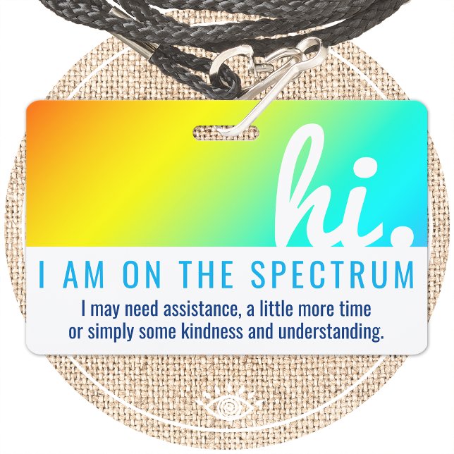 hi ON THE AUTISM SPECTRUM medical id pvc badge (Creator Uploaded)