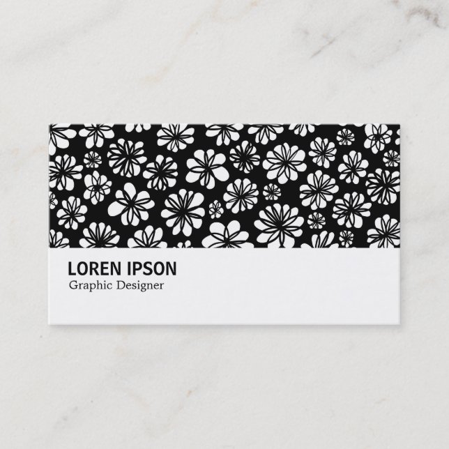 Hi-Phi - 0100 - B&W Floral Business Card (Front)