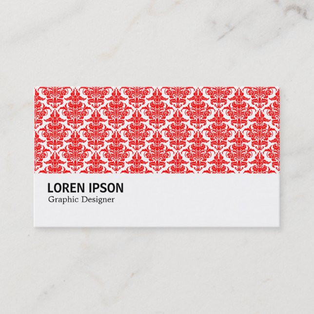 Hi-Phi - 0222  Red Damask Business Card (Front)