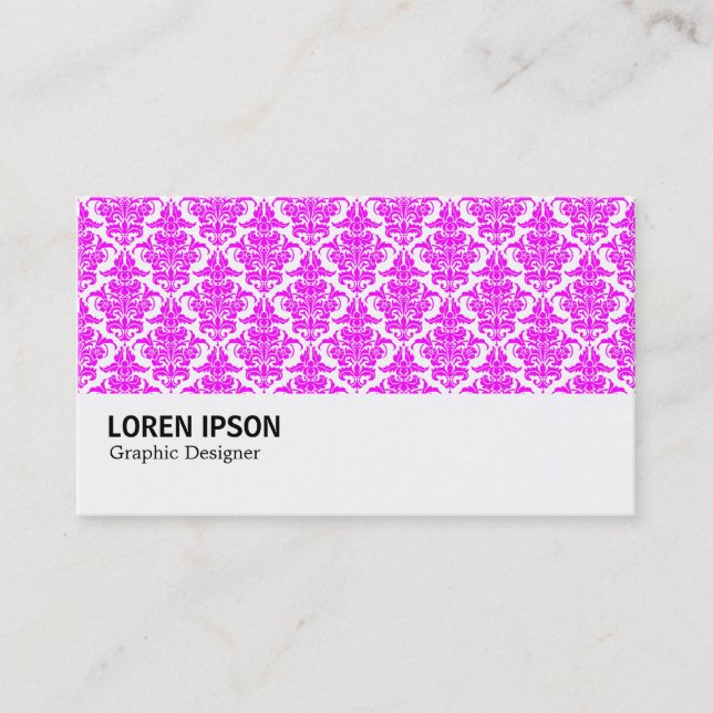 Hi-Phi - 0223  Magenta Damask Business Card (Front)