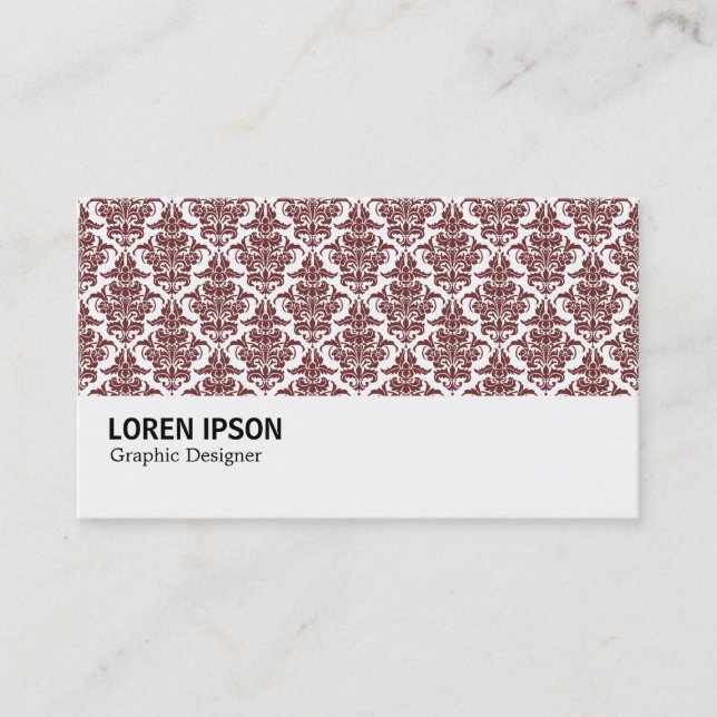 Hi-Phi - 0225  Dk Brown Damask Business Card (Front)