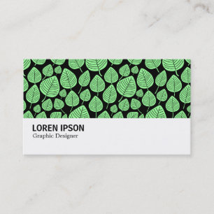 Hi-Phi - 0381 - Leaves - Mint Green on Black Business Card