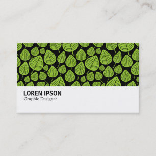 Hi-Phi - 0382 - Leaves - Martian Green on Black Business Card