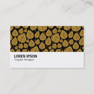 Hi-Phi - 0383 - Leaves - Gold Brown on Black Business Card