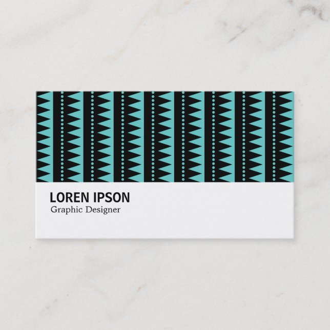 Hi-Phi - 0414 - Aztec Style Pattern - Lt Turquoise Business Card (Front)