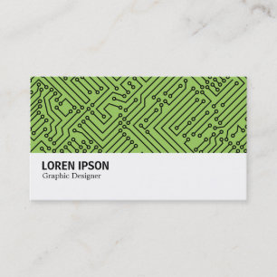 Hi-Phi - 0415 - Circuitry - Black on Green 9ccd5f Business Card
