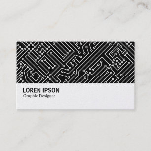 Hi-Phi - 0416 - Circuitry - White on Black (Gold) Business Card