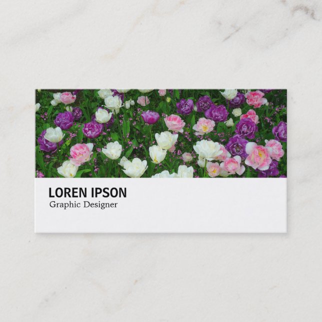 Hi-Phi - 086 - Colourful Tulips Business Card (Front)