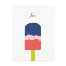 Hi Popsicle in Blue Coral Fun Personalised Script