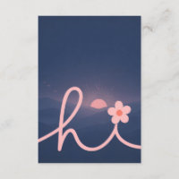 "hi" Script Mountain Sunset Design