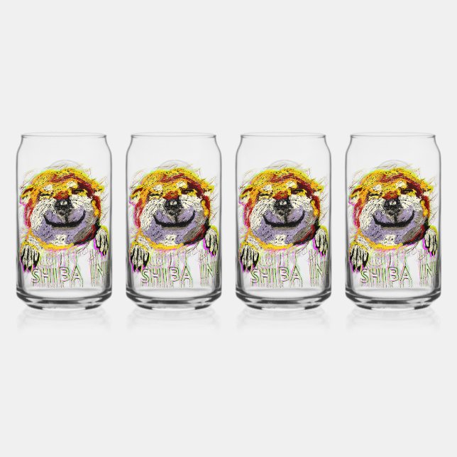 "HI" SHIBA INU CAN GLASS (Front)