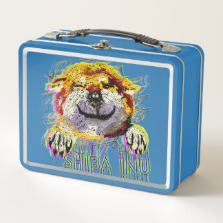 "HI" SHIBA INU METAL LUNCH BOX