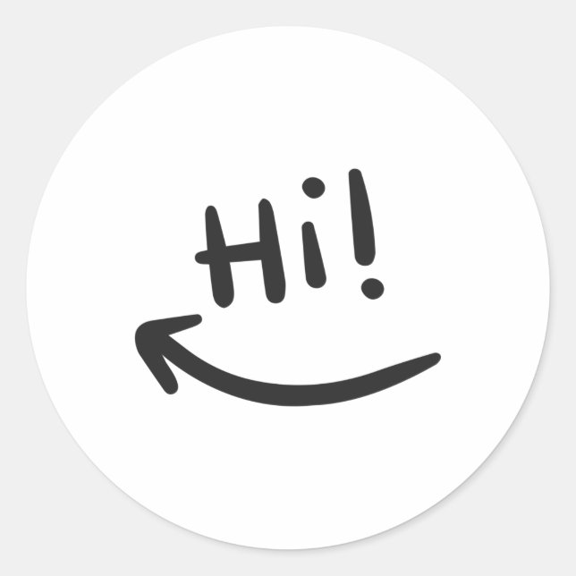 Hi smiling classic round sticker (Front)