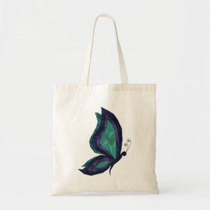 Hi-tech butterfly modern blue/green low poly tote bag