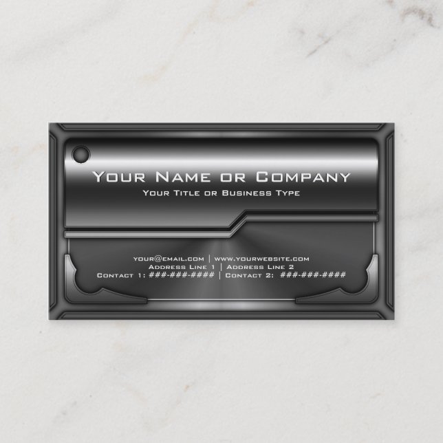 Hi Tech Faux Metallic Card Version 2 with Photo (Front)