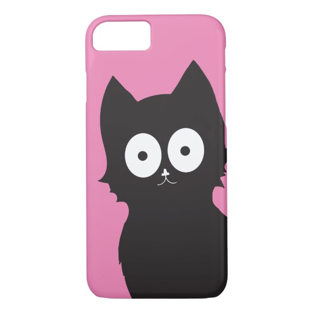 Hi There! | Black Kitty on Pink Backdrop Case-Mate iPhone Case (Back)
