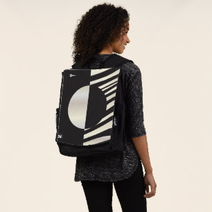 "Hi" Zebra Black/White Stripes Abstract Trendy Backpack