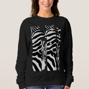 "Hi" Zebra Black/White Stripes Abstract Trendy Sweatshirt