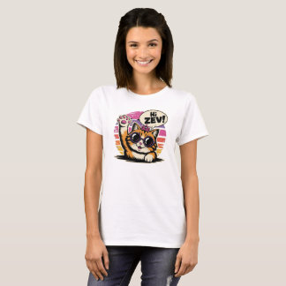 Hi Zev Funny Cat Princess Retro T-Shirt