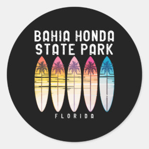 Hia Honda State Park Florida Surfboard Women Men  Classic Round Sticker