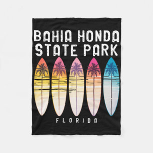 Hia Honda State Park Florida Surfboard Women Men  Fleece Blanket