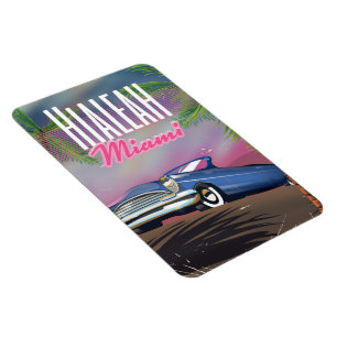 Hialeah Florida USA 80s travel poster Magnet