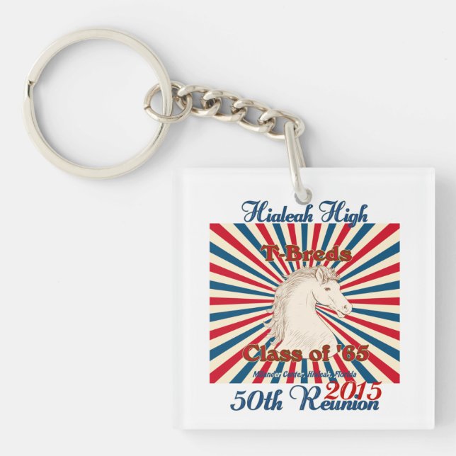Hialeah High '65 T-Breds 50th Reunion Keychain (Front)