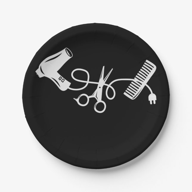 Hiar Stylist, My haircut equipment Paper Plate (Front)