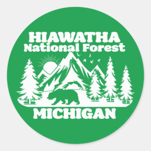 Hiawatha National Forest Michigan Classic Round Sticker