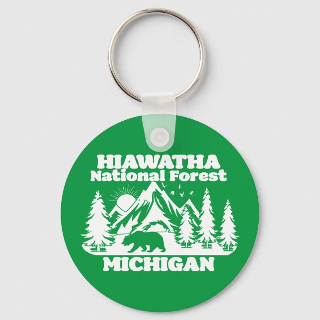 Hiawatha National Forest Michigan Key Ring (Front)