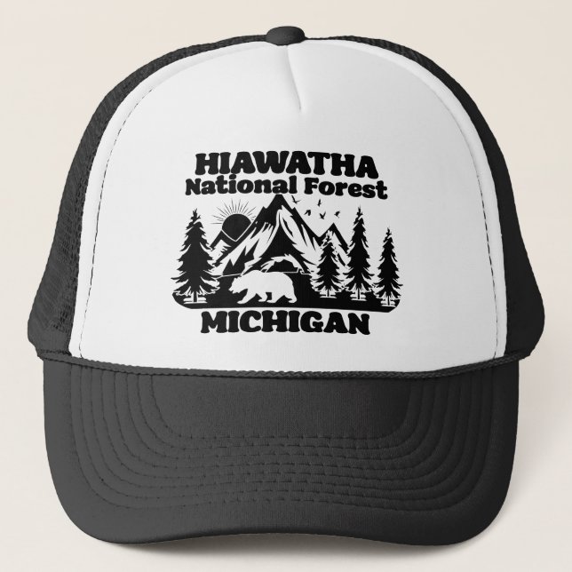Hiawatha National Forest Michigan Trucker Hat (Front)
