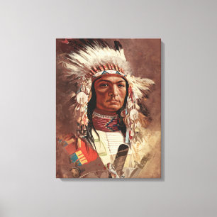 Hiawatha Native American Indian Chief Portrait Canvas Print