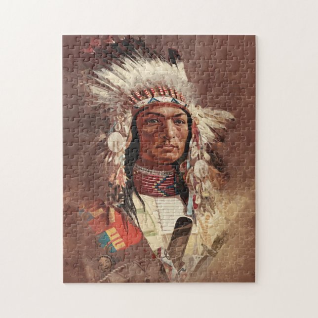 Hiawatha Native American Indian Chief Portrait Jigsaw Puzzle (Vertical)