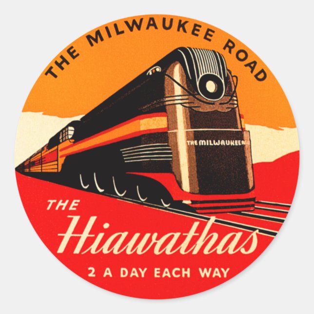 Hiawathas Train Classic Round Sticker (Front)
