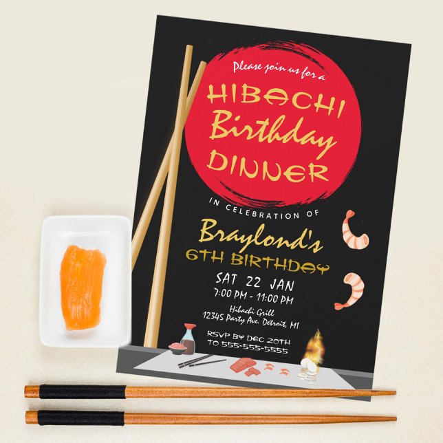 Hibachi Birthday Dinner Hibachi Party Invitation (Creator Uploaded)