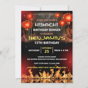 Hibachi Birthday Dinner Party Invitation