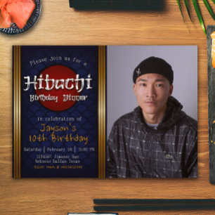 Hibachi Birthday Dinner with Photo Invitation