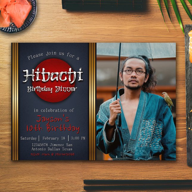 Hibachi Birthday Dinner with Picture Invitation (Hibachi Birthday Dinner with Picture Invitation)