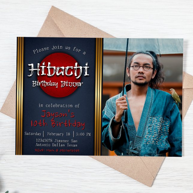 Hibachi Birthday Dinner with Picture Invitation (Creator Uploaded)
