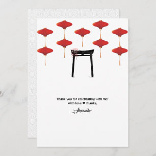 Hibachi Theme Birthday Party Private Chef Japanese Thank You Card