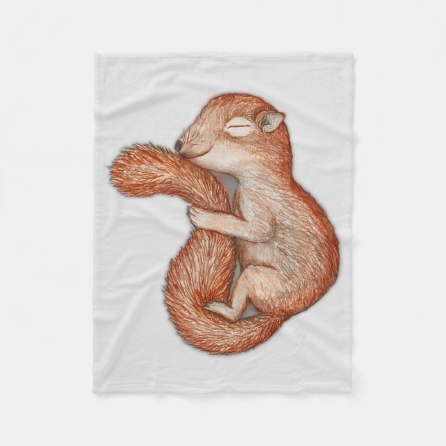 Hibernating squirrel fleece blanket (Front)