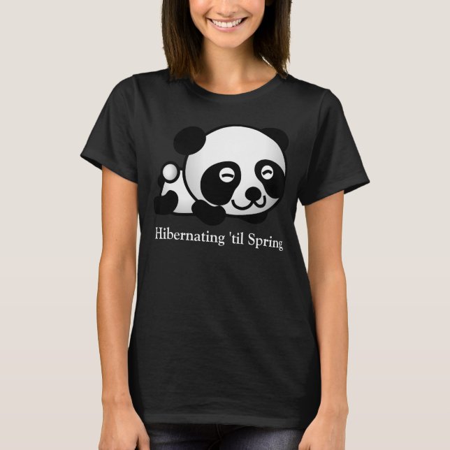 Hibernation Cute Sleeping Panda T-Shirt (Front)