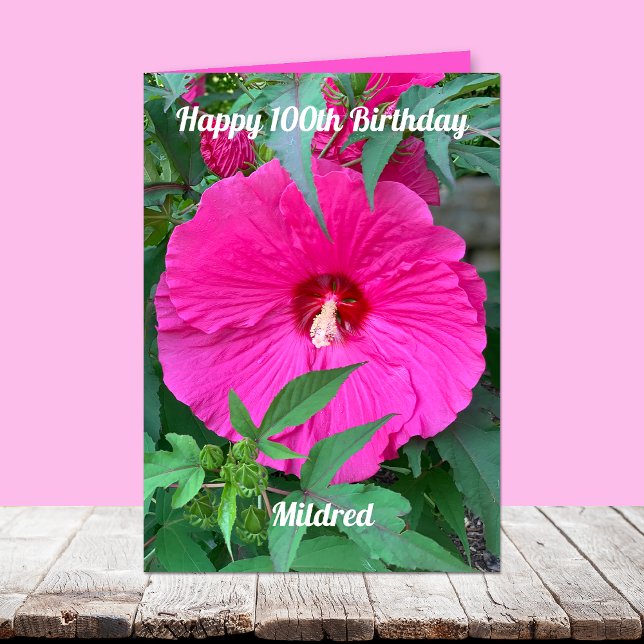 Hibiscus 100th Birthday for Women Card (Creator Uploaded)