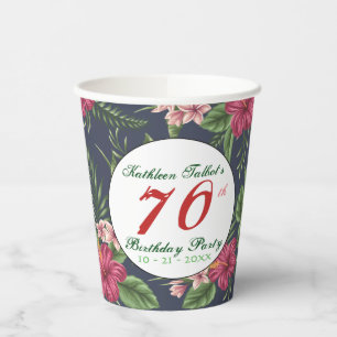 Hibiscus 70th Birthday Party Paper Cup