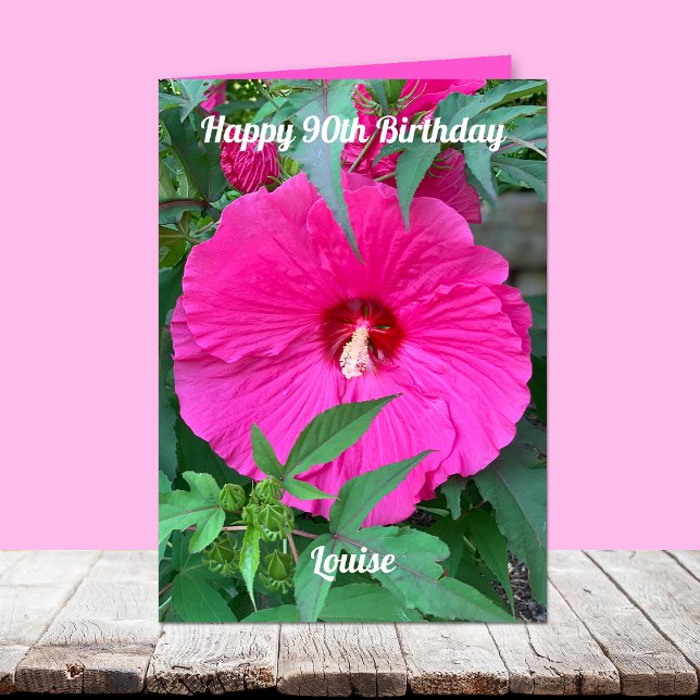 Hibiscus 90th Birthday for Women Card (Creator Uploaded)