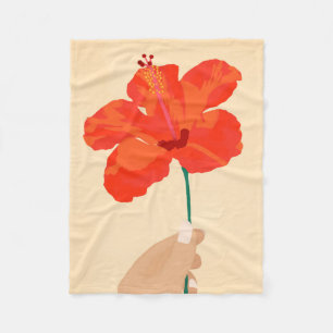 Hibiscus Affection Fleece Blanket