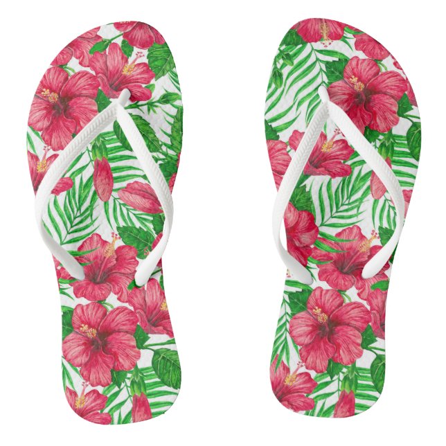 Hibiscus and palm leaves jandals (Footbed)